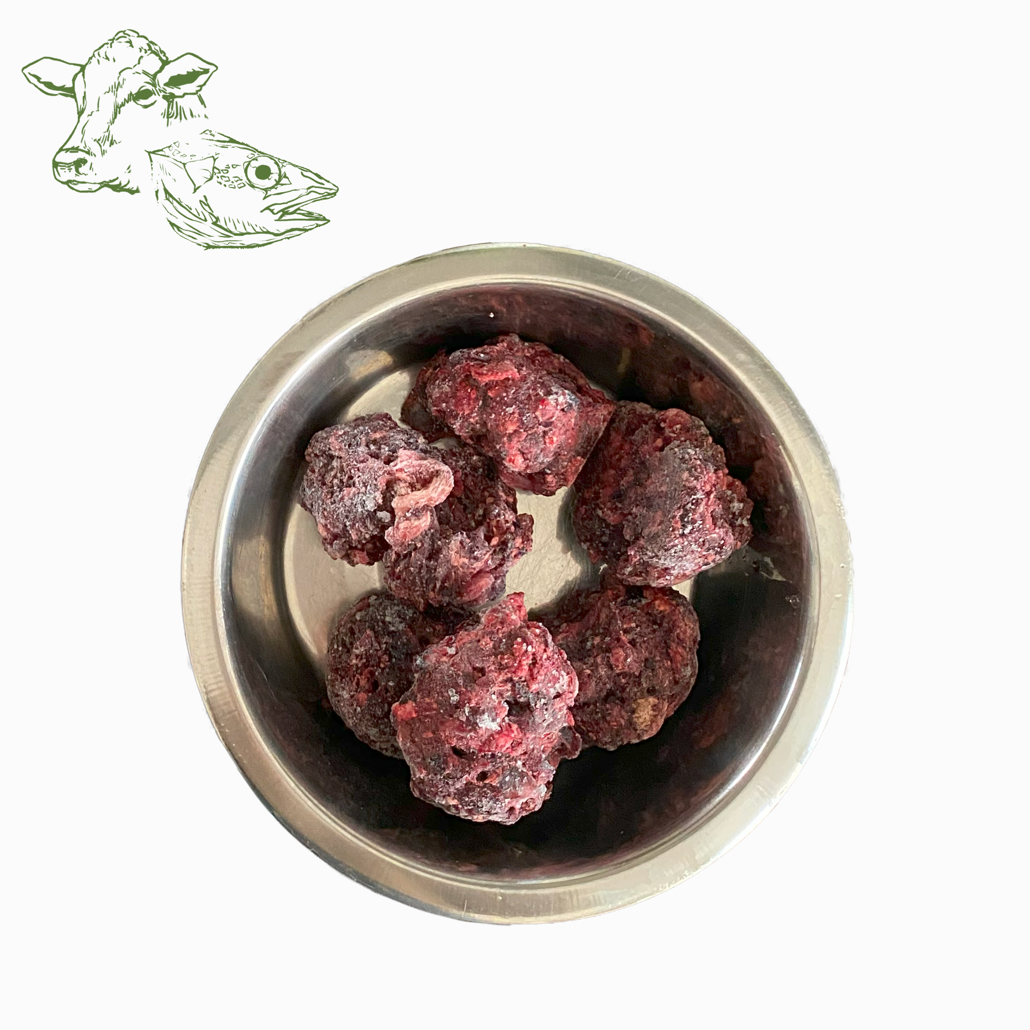 BARF-Nuggets Fisch & Rind, gewolft und portioniert