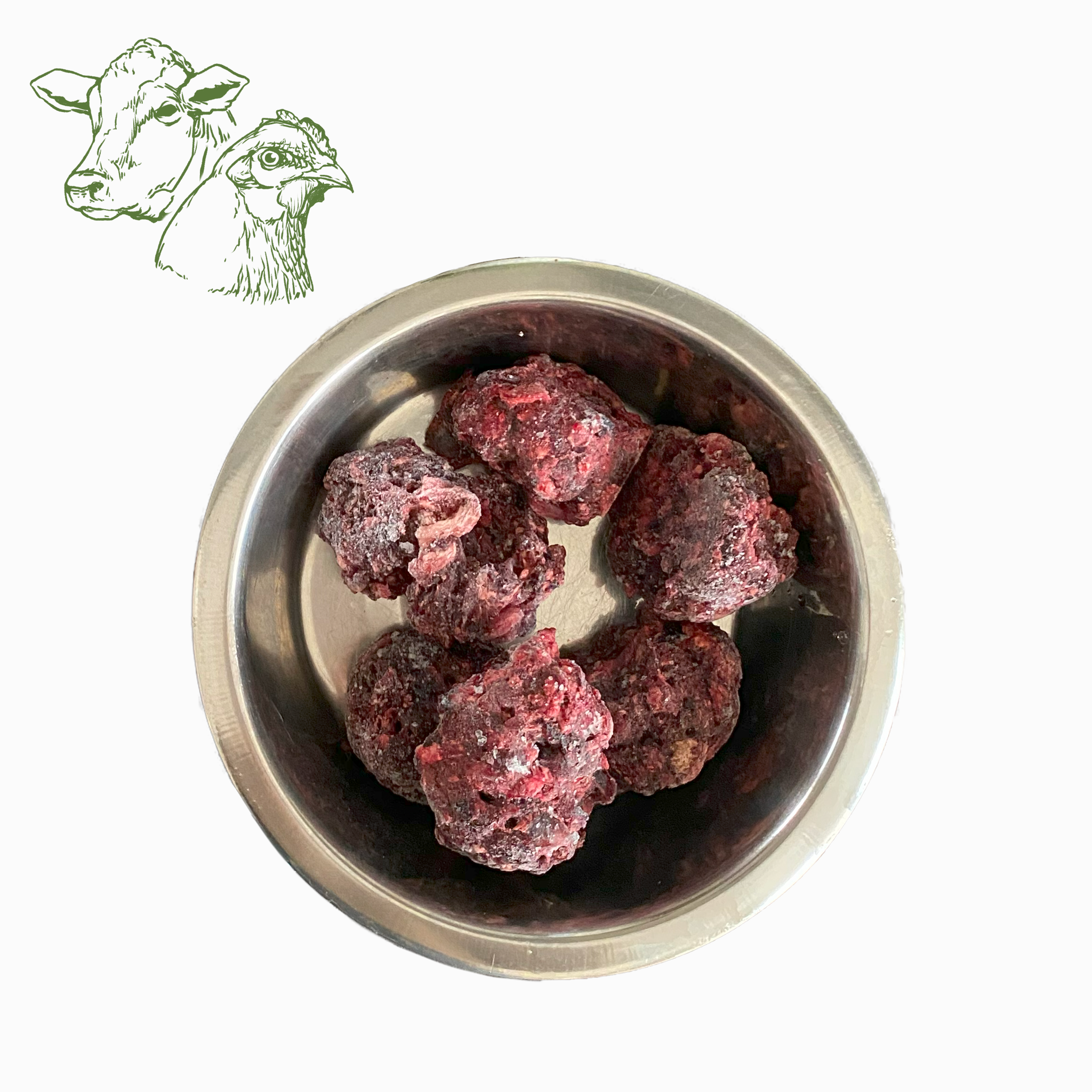 BARF-Nuggets Rind & Geflügel, gewolft und portioniert